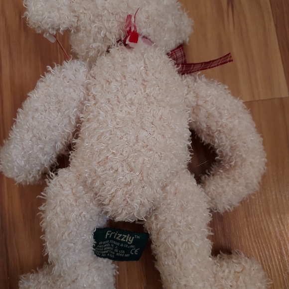 Russ Cream Frizzly Bear From The Past Stuffed Plush Animal Beanie Fuzzy - Picture 9 of 11